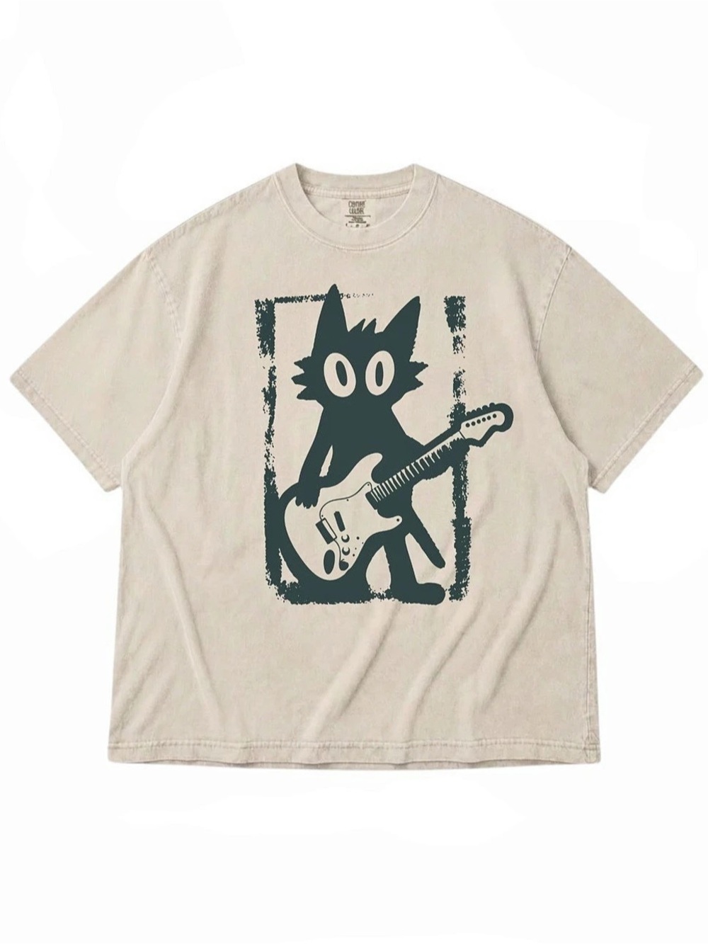 Comfort Colors Guitar Rockstar Cat Comfort Colors T-Shirt in Ivory